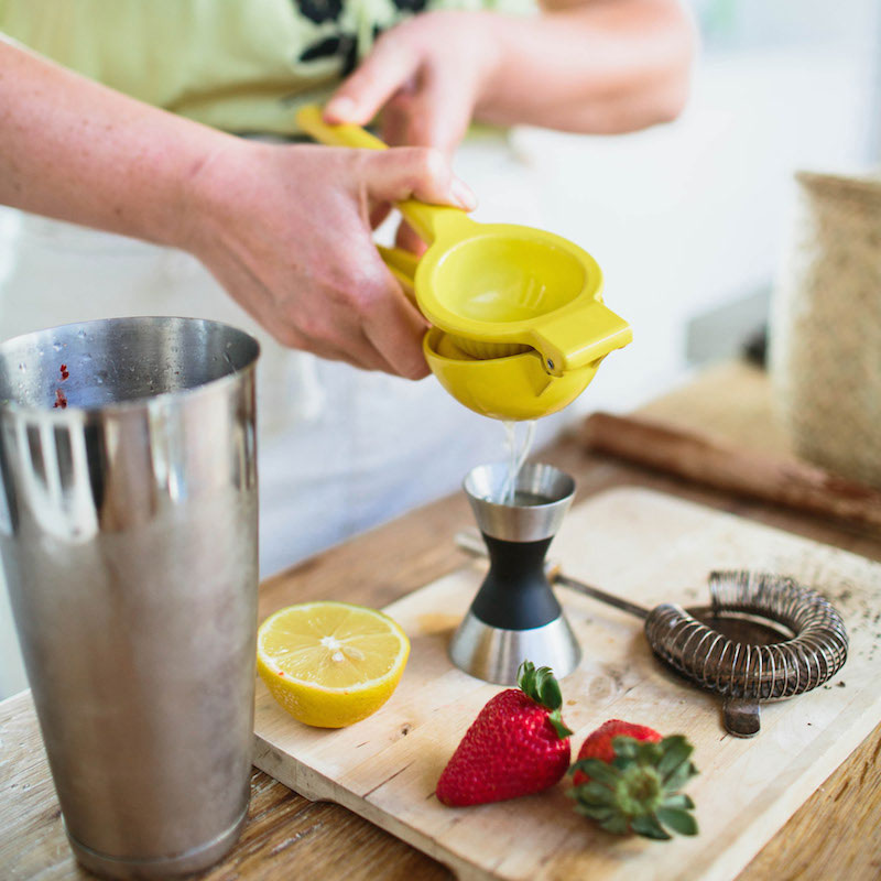 Strawberry Basil Gimlet Cocktail Recipe Food & Drink Rip & Tan