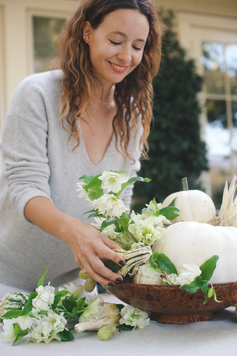 Floral Arrangements with Blume & Plume: A White & Green Autumnal Display