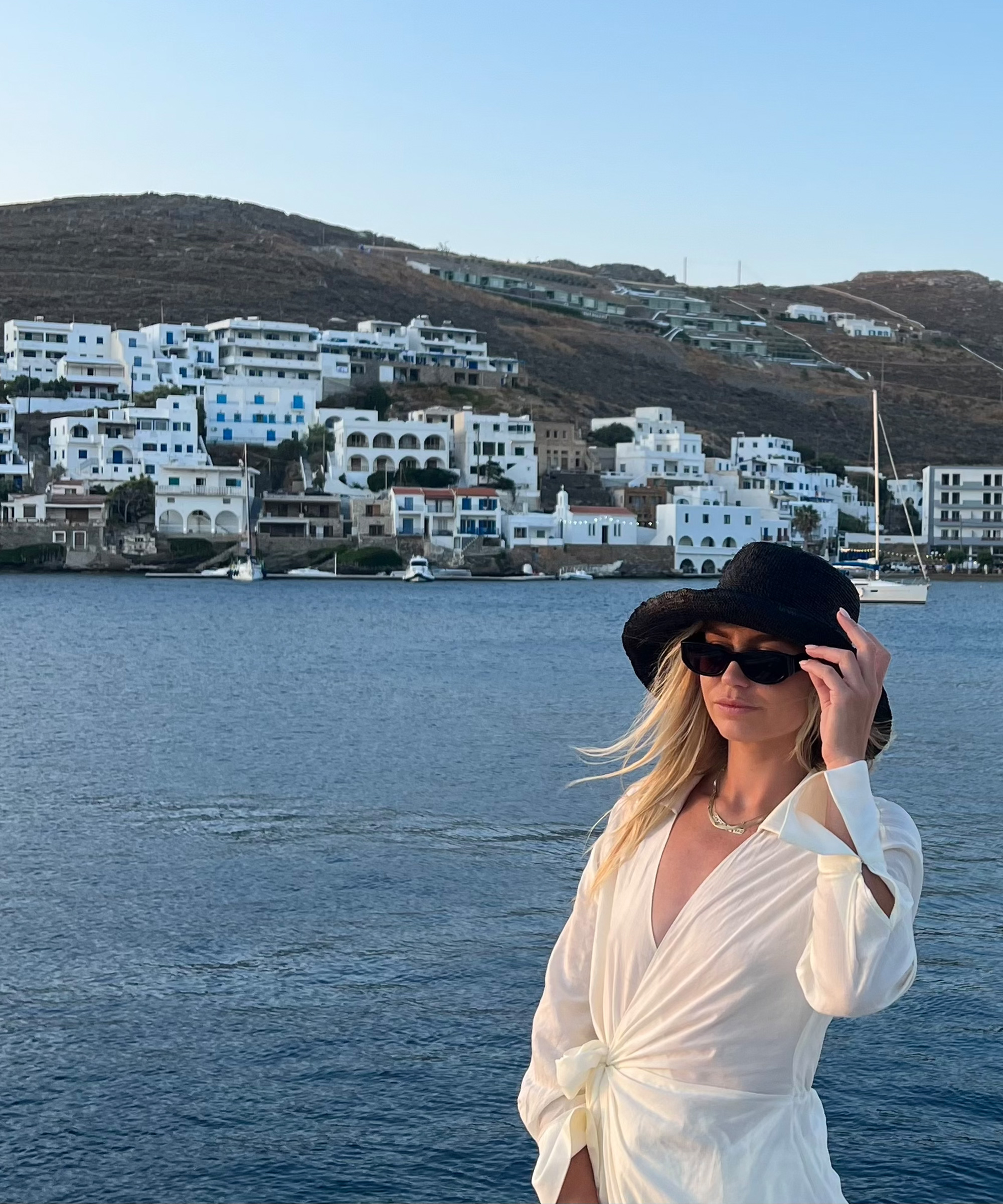 image of lauren anderson in europe wearing jenni kayne