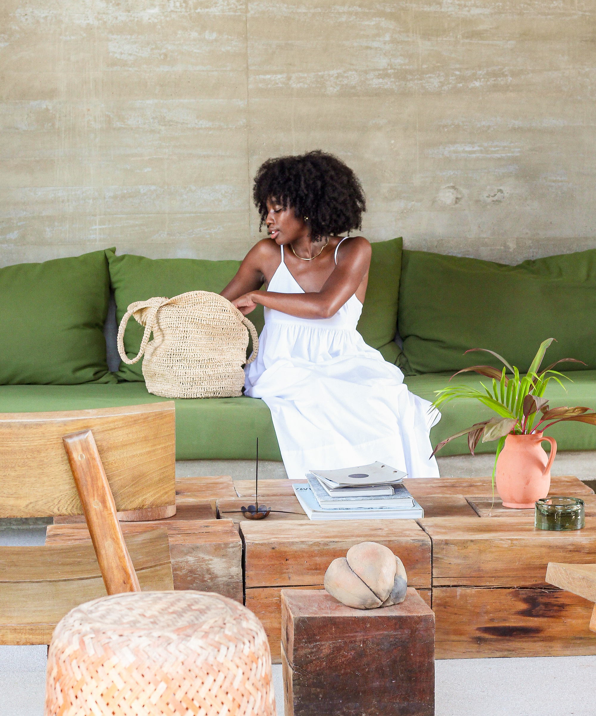 image of roti brown on vacation in mexico wearing jenni kayne