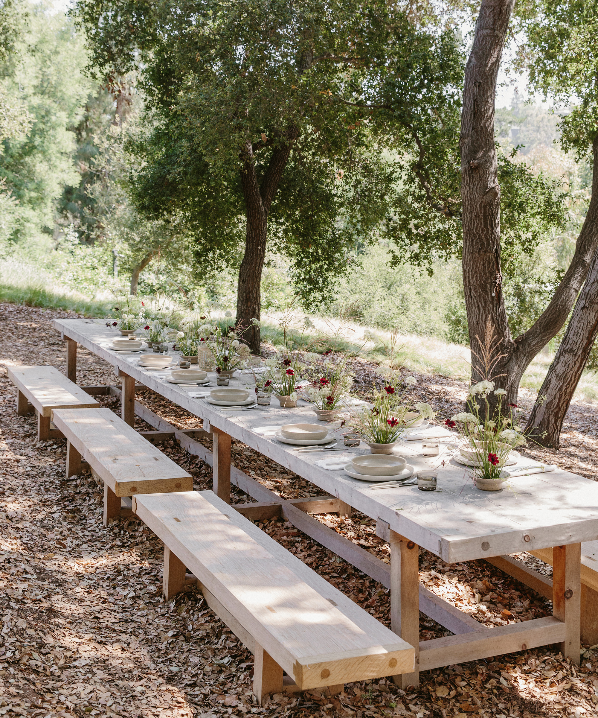 image of an outdoor tabletop at jenni's set with pacific dinnerware