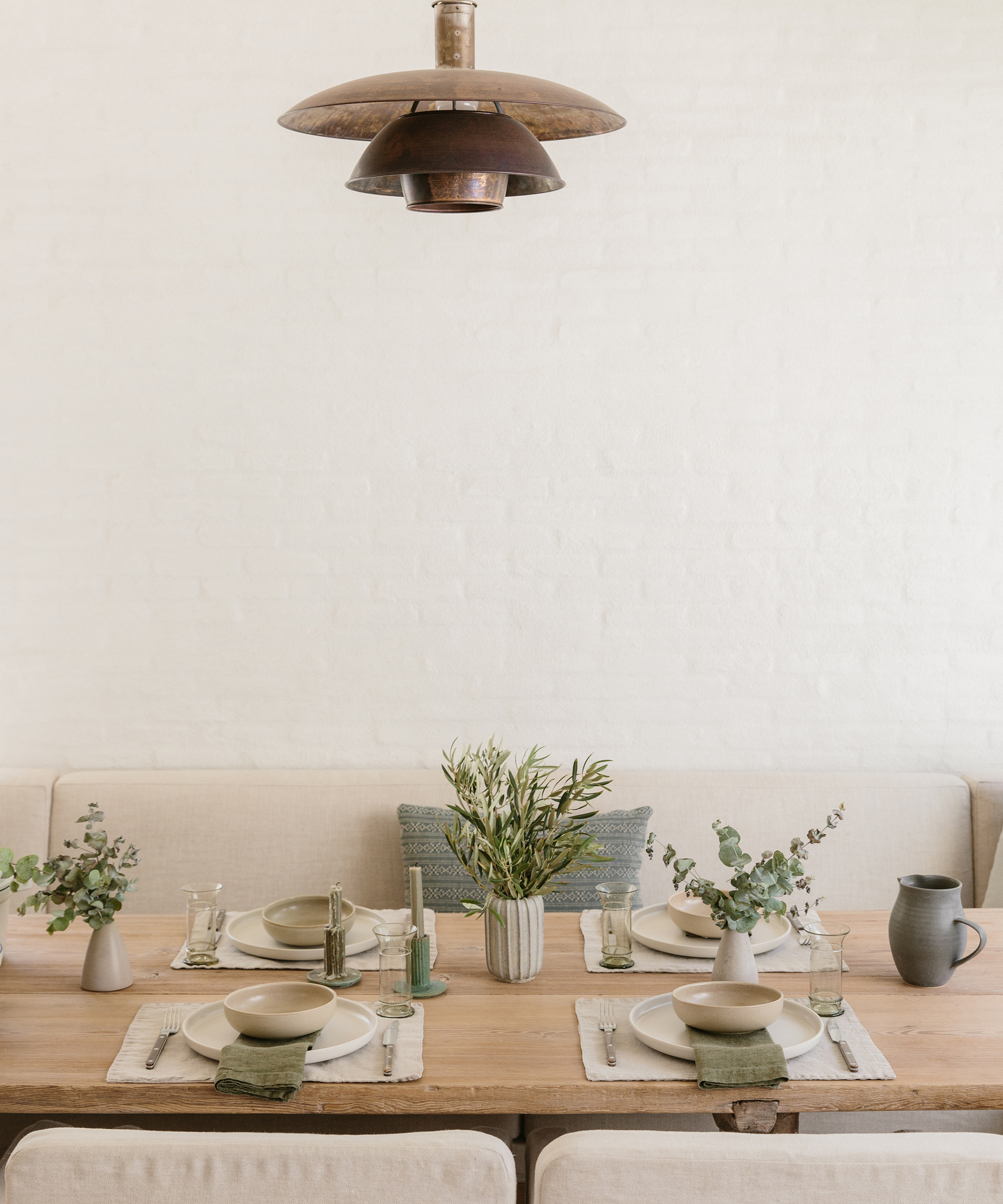 image of a tabletop in jenni's kitchen set with jenni kayne home dinnerware