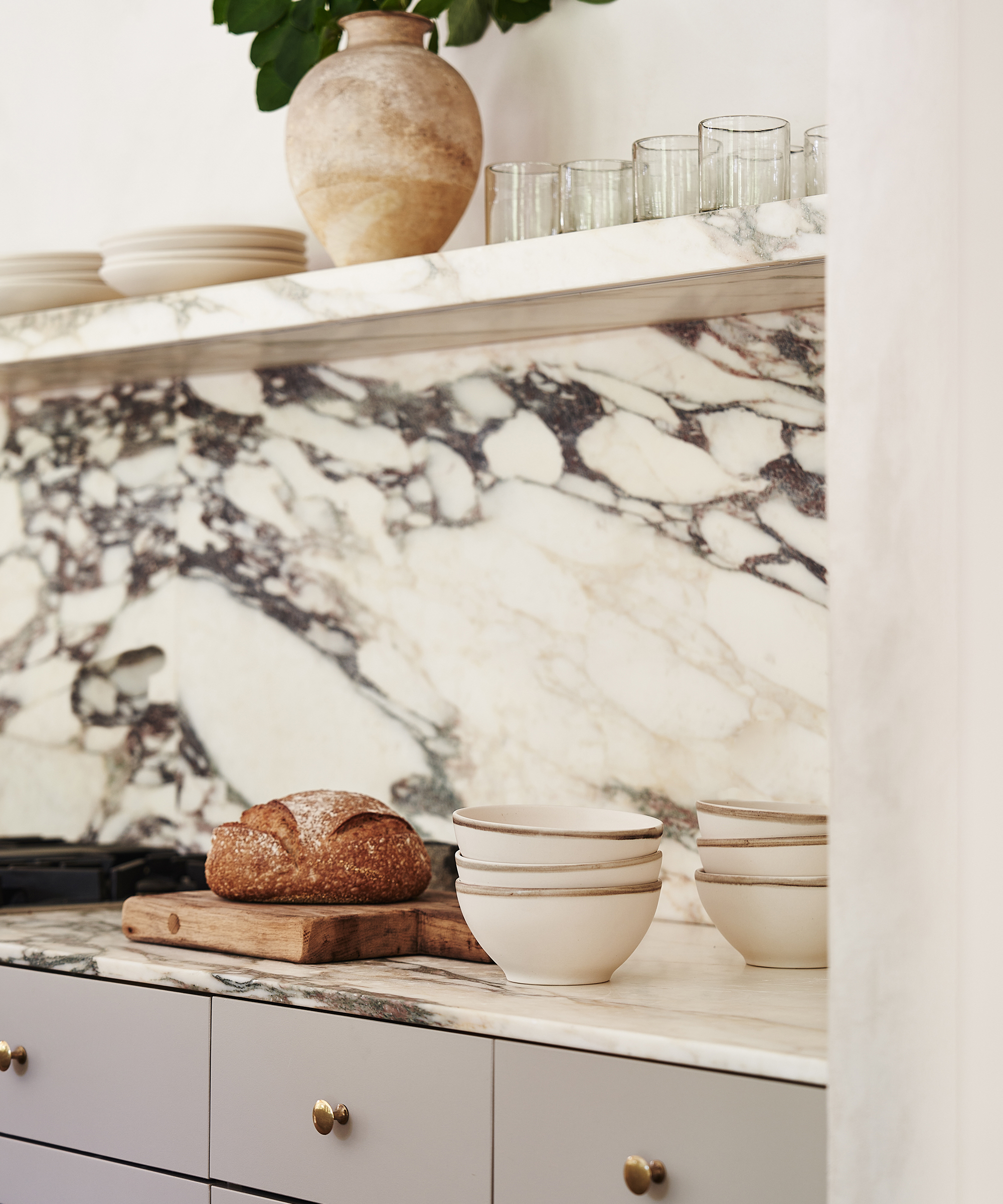 image of a countertop in kitchen with sierra dinnerware