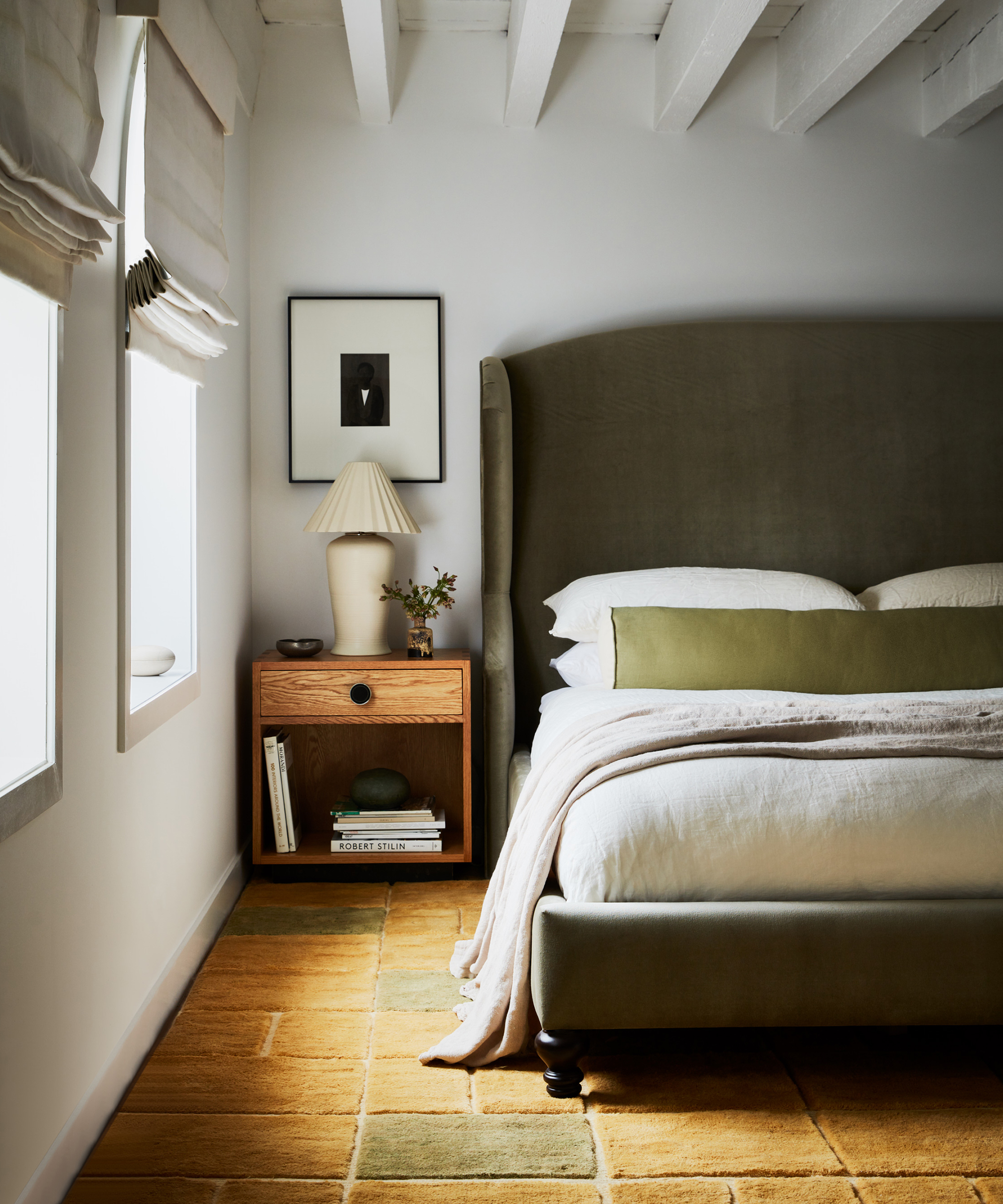 nicholas-obeid-home-tour-green-headboard-bedroom