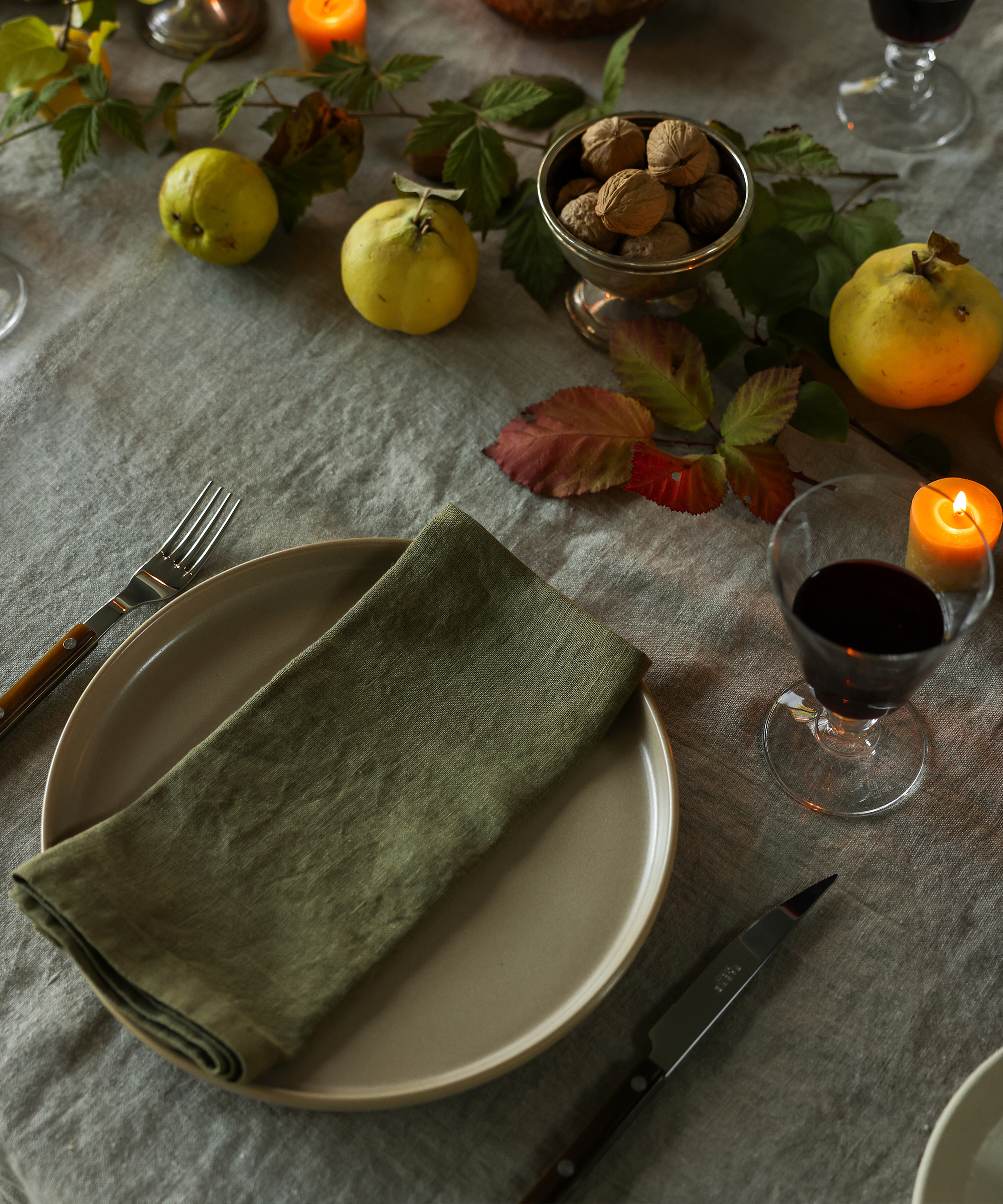 Rustic Napa Linen Kitchen Towel - Olive and Linen