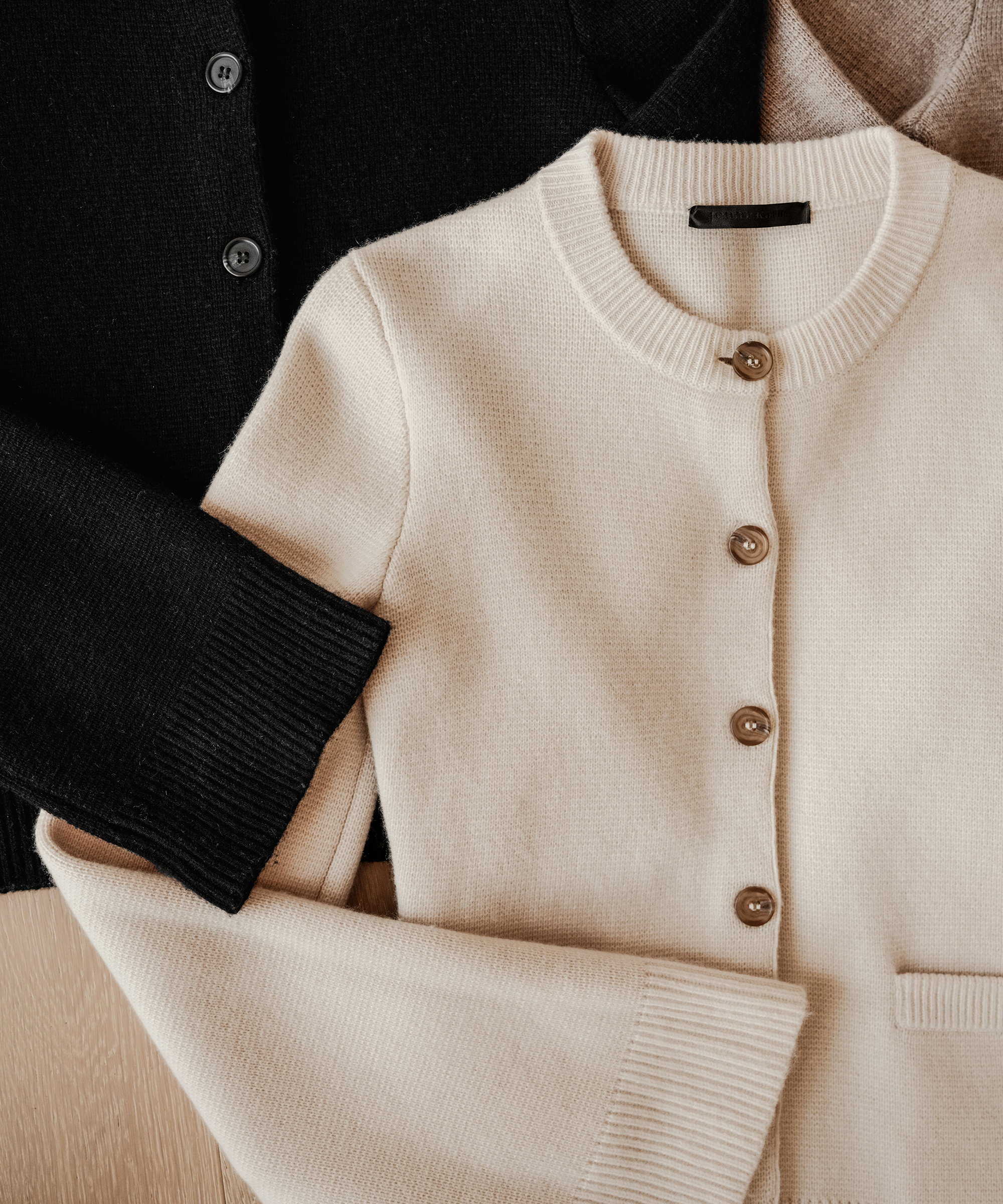 cooper cardigan in ivory laydown