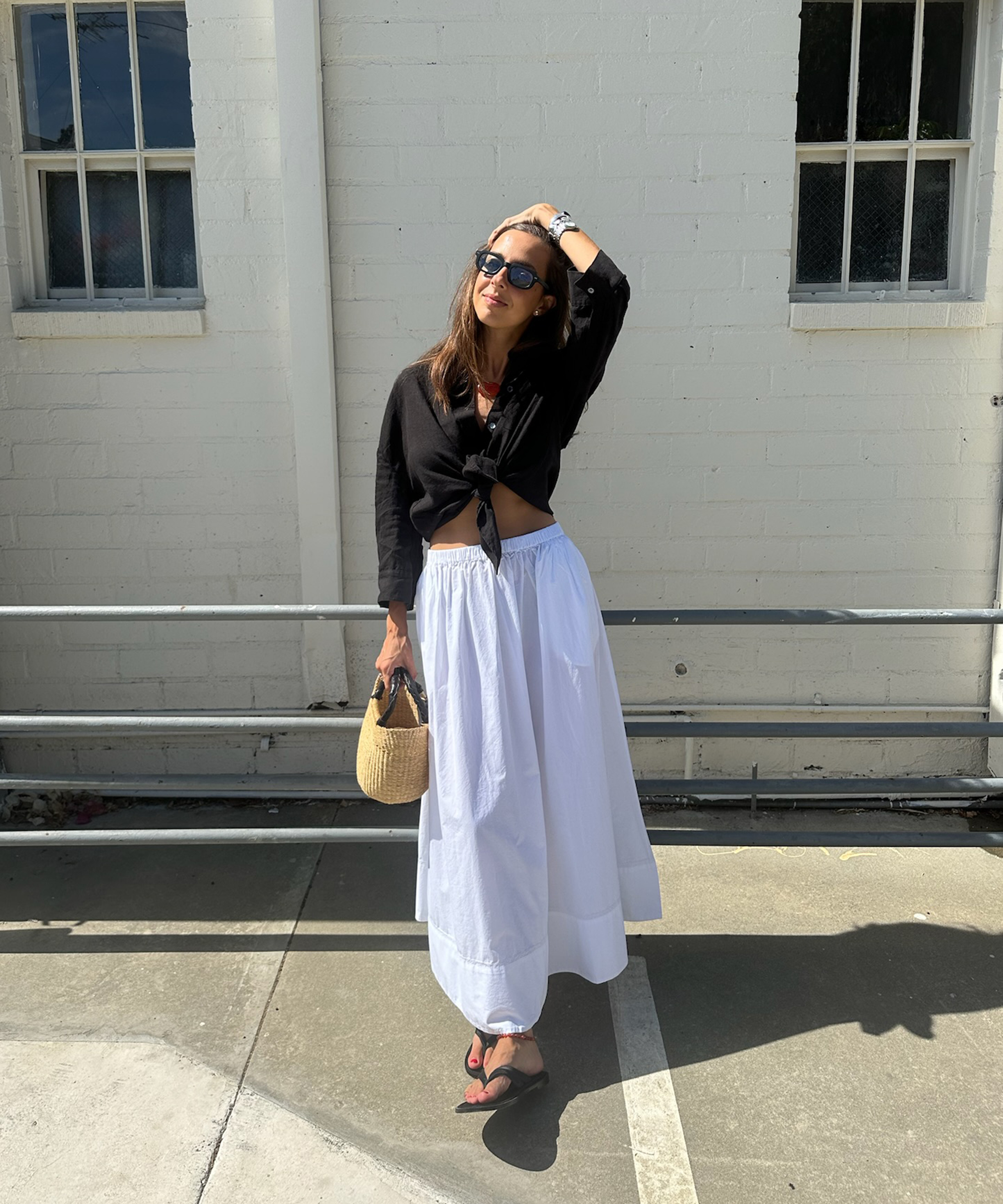 gabriella-gofis-in-uniform-lauren-skirt-linen-logan-top
