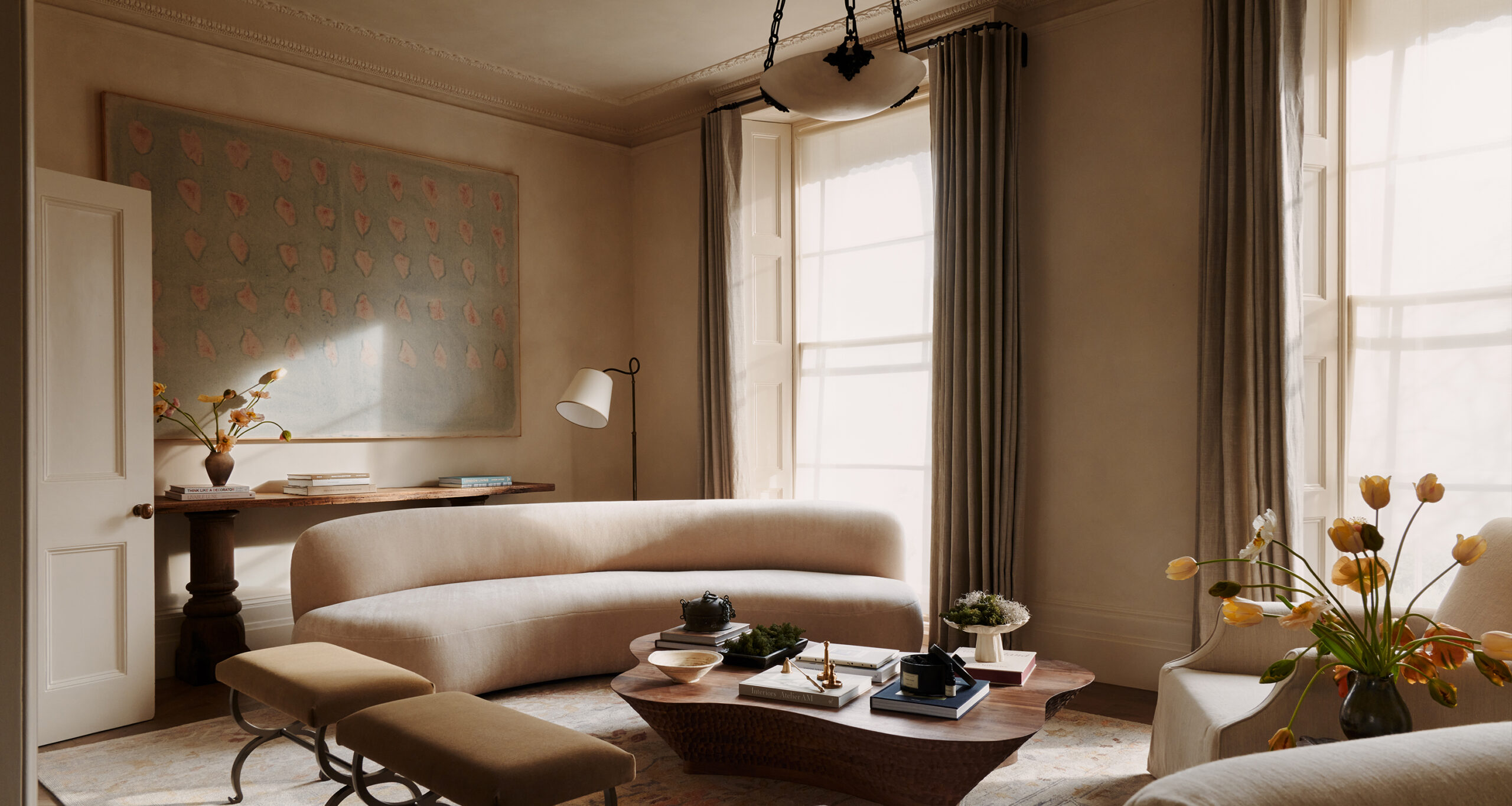 katie-harbison-home-tour-living-room-velvet-curved-couch